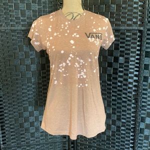 Women’s van shirt. Size large. Tan with white and pink dots.